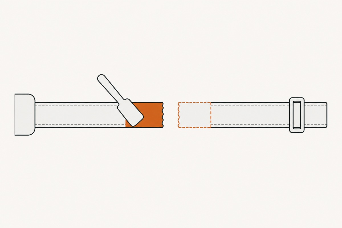 The halves drawn apart, a spatula spreading an even film on the near face of one and a dashed patch marking the same film on the far face of the other