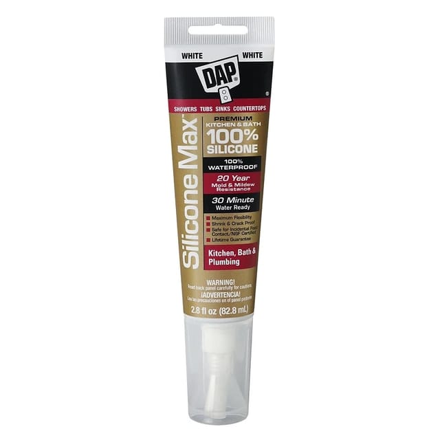 DAP Silicone Max 100% Premium Kitchen & Bath Silicone Sealant cartucho
