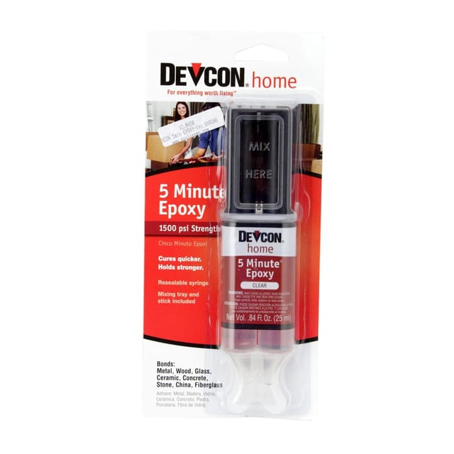 Devcon 5 Minute Epoxy jeringa doble con émbolo de mezcla