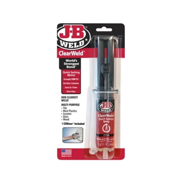 J-B Weld ClearWeld quick-setting crystal clear epoxy dual syringe