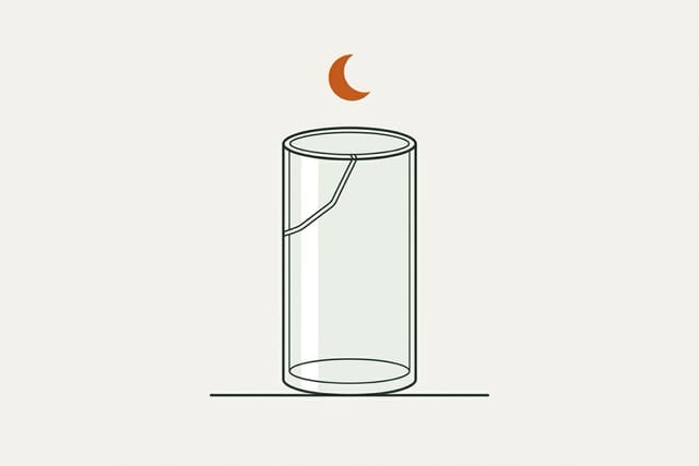 The repaired glass vase resting undisturbed with the glued seam intact under a cure indicator