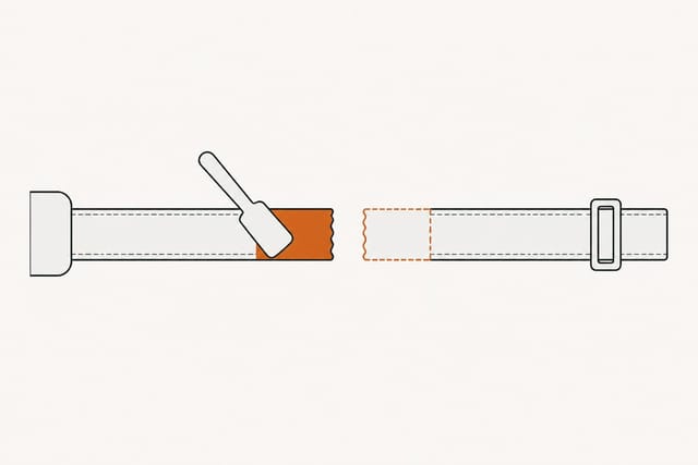 The halves drawn apart, a spatula spreading an even film on the near face of one and a dashed patch marking the same film on the far face of the other