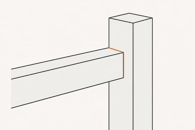 The rail put back into the leg with a narrow open gap running right round its shoulder
